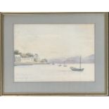 Michael Frost, watercolour of boats on a loch, 25x35cm; and one other, 34x51cm