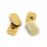A pair of 18ct gold engine turned cufflinks, approx. 5.9g