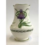 A Minton 'Iris' pattern vase, decorated with iris blooms & foliage, factory marks c1880s, 13.5cmH