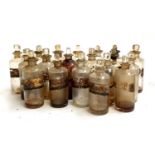 Approx 19 antique drug jars, each approx. 13cmH