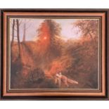 20th century oil on board, 'Fox in a Glow', signed Anderson, 39x49cm