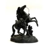 After Guillaume Coustou The Elder (1677-1746), a spelter model of a marly horse (one leg af), 40cmH