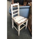 A white painted pine kitchen chair