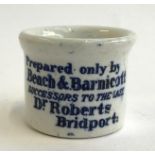 Local Interest: A Beach & Barnicott pottery ointment jar, 4cmH