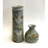 Two Large Bryan Newman Aller Studio Pottery vases, the tallest 37cmH