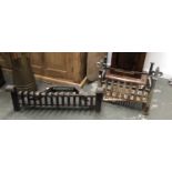 A cast iron fire grate, 45x28cm; together with one other 76cmW