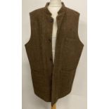 A Guillotine brown wool nehru waistcoat, size XL