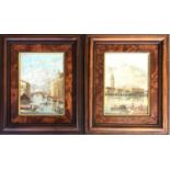 A Gardelli, a pair of framed oils on copper depicting Venetian scenes, specifically St Mark's and