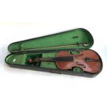 A vintage student violin, 'The Maidstone', in wooden case