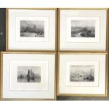 A set of four prints including Venice, each 15x23cm
