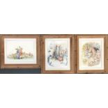 Three Beatrix Potter nursery prints, each 41x31cm