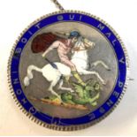 An enameled George III crown, 1818, converted into a brooch with safety chain