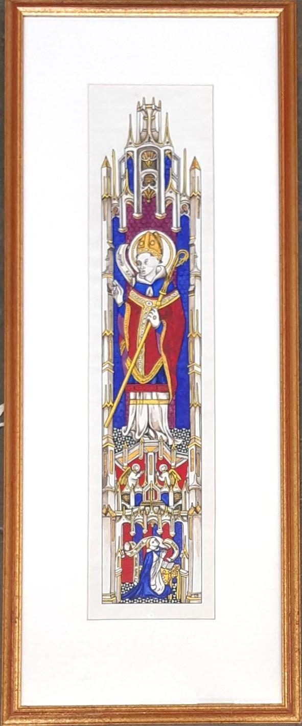 BROOKS, Professor Christopher: Design for (or copy of) stained glass window in the high gothic