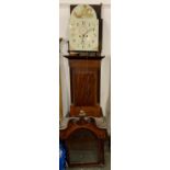 A longcase clock, in as found condition, the domed enamel dial with Arabic numerals, signed Ward,