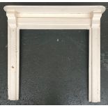 A painted wooden fire surround, 125cmW