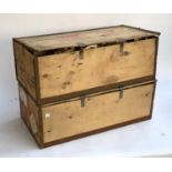 A pair of vintage crates marked Cymag Poison, handle with care, 67cmW