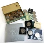 A quantity of British coins to include Millennium £5 coin, 1951 Festival of Britain coin, boxed,