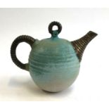 Local Interest: A David Brown Marriott studio art pottery teapot, 15cmH