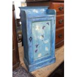 A painted distressed wall cabinet, with two shelves, 36cmW