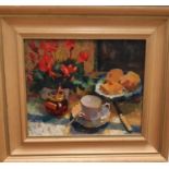 Gloria Dean, 'Afternoon Tea', oil on artist's board, initialled, 24x29cm