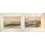 After David Roberts, two coloured lithographs, 'Sydon, Looking towards Lebanon', and 'Ancient