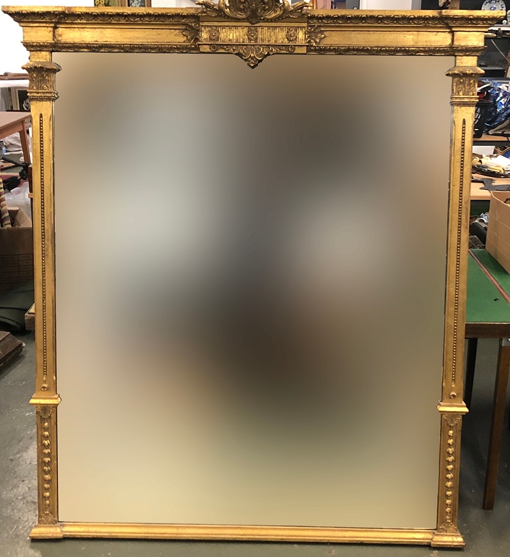 A very large gilt framed mirror in the Georgian style, 142x160cmH