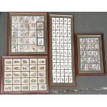 Four framed and glazed sets of cigarette cards comprising Ogdens Famous Dirt Track Riders, Players