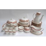 A Royal Worcester 'Beaufort' part dinner service to include lidded tureen, dinner plates, coffee