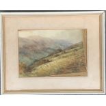 Edwin Charles Pascoe Holman RWS (1882-1955), watercolour, sheep grazing in a highland landscape,