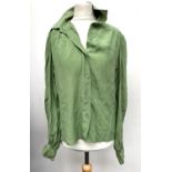 A vintage Givenchy green silk shirt (Size 8), A Umberto Ginocchietti, Alexandra Amoult silk shirt (