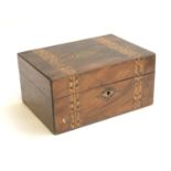 A 19th century parquetry box, 25cmW