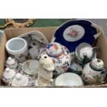 A mixed lot of ceramics to include Limoges 'Tapisserie de Bayeux', Japanese tea wares, ginger jar,