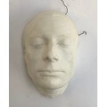 A plaster life mask of John Keats (af), 24cmL
