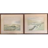 Alistair Dallas (1898 - 1983), a pair of watercolours of Northumbrian landscapes, each 36x44cm