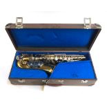 A Sonora saxophone, serial no. 63704, in hard carry case