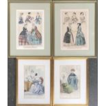 Two 19th century fashion prints, 'Fashions for January 1851', and 'Fashions for May 1851', each