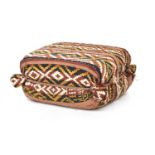 A kilim upholstered pouffe footstool, approx. 60x60x33cmH