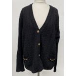 Two vintage Celine wool cardigans, size 46 and a Saint Laurent black cardigan size 46 (3)
