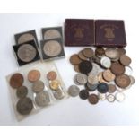 A small quantity of British and World coins to include 2 boxed Festival of Britain 1951 coins, a