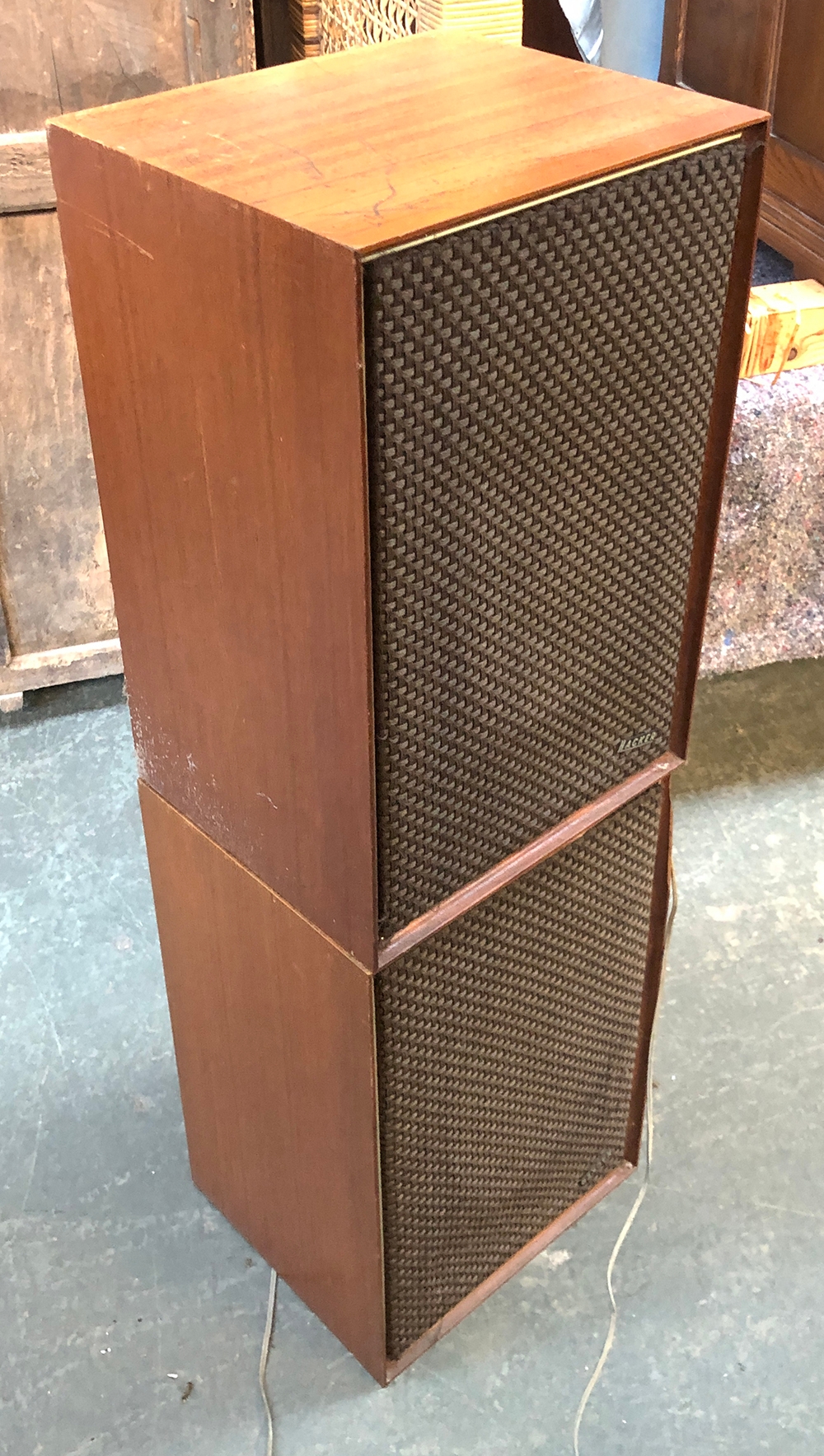 A pair of Hacker Radio ltd speakers, model LS1000C/15, 51cmH