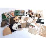 A mixed lot to include cigarette cards, postcards, stamps, ephemera, photo negatives to include