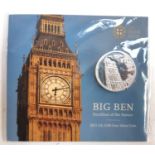 A Royal Mint Big Ben 2015 £100 silver coin containing 62.86g of .999 silver