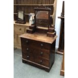 A pine dressing table, adjustable mirror, over two long and two short drawers, 86x48x81cmH