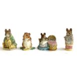 Four Beswick Beatrix Potter figurines comprising Samuel Whiskers, Timmy Willie, Hunca Munca, and