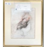 Pietro Annigoni (1910-1988), nude study, charcoal and red chalk, 45x35cm, with original invoice from
