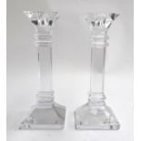 A pair of Marquis by Waterford glass candlestick, 20.5cmH