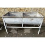 A galvanised manger, 140cmW, 84cmH