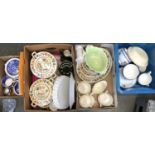 Four boxes of mixed ceramics to include Carlton ware cabbageware dish, Grindley part dinner service,