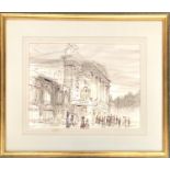20th century watercolour of the Royal opera House, titled and signed indistinctly, 33x43cm