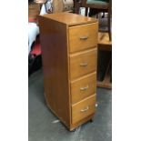 A beechwood four drawer filing cabinet, 34x54x116cmH